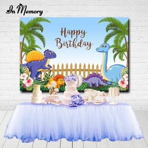 InMemory Cartoon Jurassic Park Dinosaur Boys Birthday Party Backdrop For Photo Studio Children Photography Background Customized
