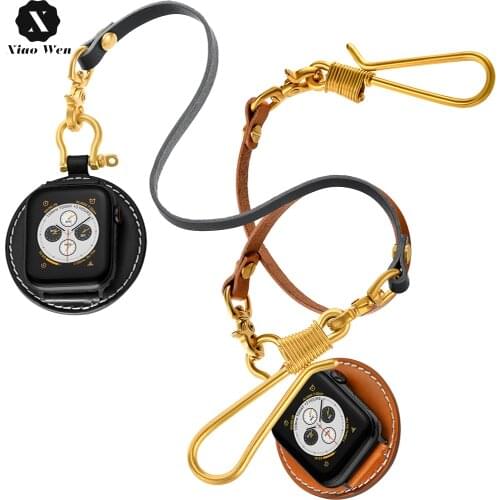 Pocket Watch Band 40 44mm Strap For Apple watch Series 5 4 3 2 1 Genuine Leather Bracelet Accessories for iwatch 38 42mm Belt