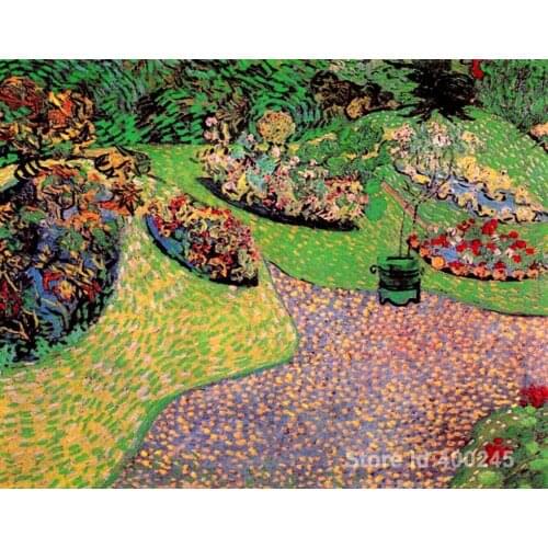 Hand painted Vincent Van Gogh paintings of Garden in Auvers modern Landscapes art High quality home decor