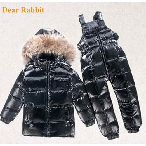 -30 degrees Russian Winter childrens clothing sets girls clothes for new years Eve boys parka kids coat down jackets snow wear