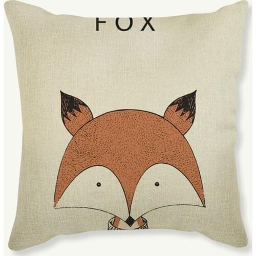 Creative Cartoon Animal Deer Lion Bear Minimalist Art Pillow Linen Decorative Cushion For Sofa Home Decor Cojines Seat Cushion