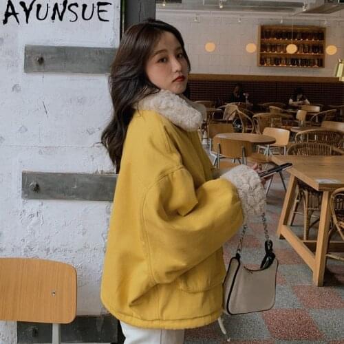 AYUNSUE Winter Clothes Women 2021 Black Warm Jackets Famale New Short Coats Woman Korean Fashion Parkas Casaco Feminino SQQ125