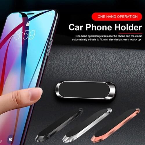 Magnetic Car Phone Holder Dashboard Mini Strip Shape Stand for Samsung IPhone X Xr 11 Xiaomi Metal Magnet GPS Car Fhone Holder
