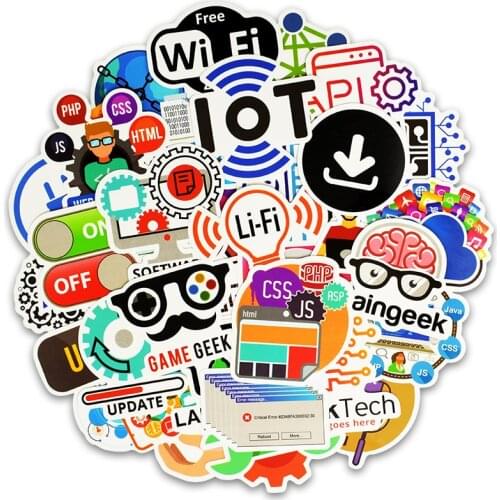 TD ZW 50pcs Internet Programming Language Stickers For Snowboard Laptop Luggage Car Fridge DIY Styling Vinyl Home Decor Pegatina