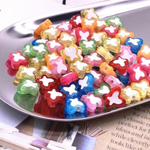 NEW 50pcs Butterfly Acrylic Beads Loose Spacer Beads for Jewelry Making DIY Bracelet Accessories