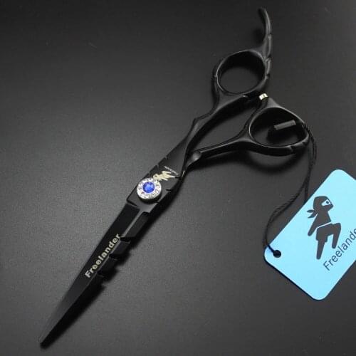 6 Inch Pure Black High-end Top Salon Hairdressing Scissors Haircut Scissors Flat Shear Thin Shear Hairdressing Knife Thin