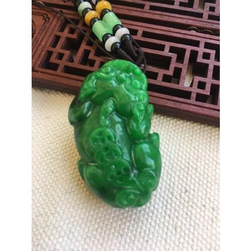 Natural myanmar jade hand-carved green jade pendant necklace men necklaces pendants jadeite jade jewelry
