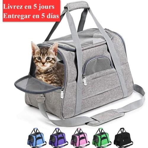 Dog Carrier Portable Pet Backpack Messenger Cat Carrier Outgoing Small Dogs Travel Bag Soft Side Breathable Pet Carrier For Cats