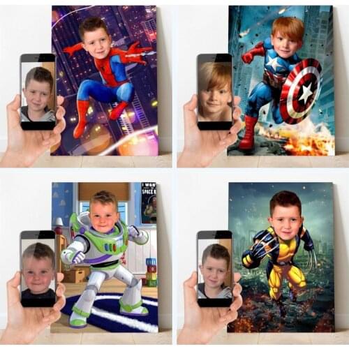 Custom Marvel Spider Man Canvas Poster for Kid Room Decor Custom Personalized Printing Wall Art Picture Children Gifts Frameless