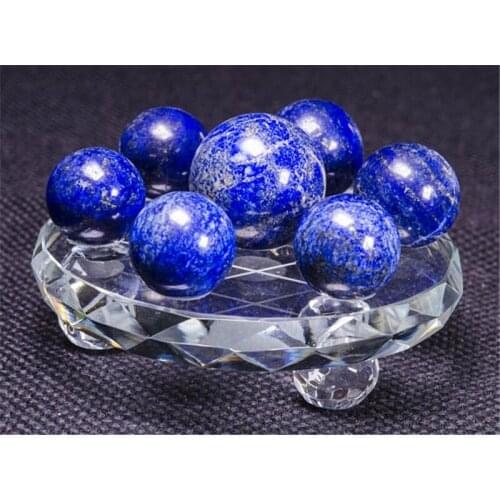 Drop shipping Natural lapis lazuili Crystal gemstone seven sphere set with base meditation reiki healing crystal array fengshui