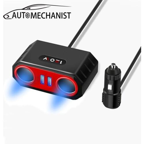 12V 24V Car Charger Splitter Dual USB QC 3.0 Adapter Cigarette Lighter Socket Fast Charging For Mobile Phone Car Accessories