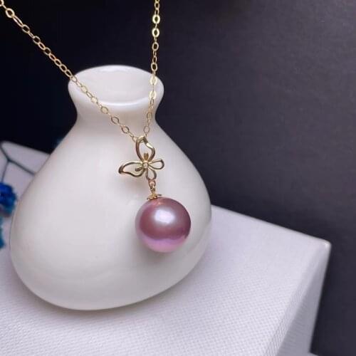 Shilovem 18k yellow gold real Natural pearls pendants fine Jewelry women trendy no necklace party new gift mymz10-10.56689zz