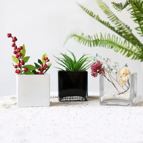 Glass Art Big Nordic Mini Vase Garden Modern Transparent Bathroom Floor White Rose Office Vintage Jarrones Vases BY50HP