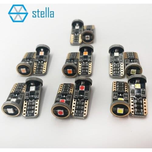 STELLA 2pcs 7 color LED T10 w5w green,purple,pink,white,red,amber,blue,crystal blue clearance light/reading/internal lamp/DRL
