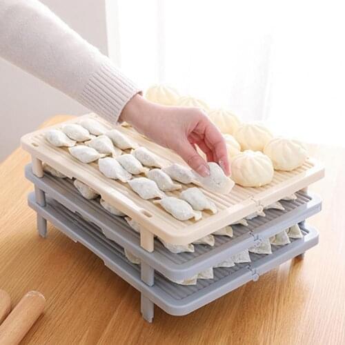 Dumplings Rack Stackable Foldable PP Single Layer Food Storage Tray for Keep Fresh Home Kitchen Restaurant Hotel