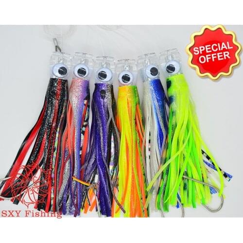 SXY FISHING Acrylic Lure Trolling Lure Trolling Bait 3.8OZ Deep sea fishing Octopus lure Boat fishing Lure Multicolor-AA001-6