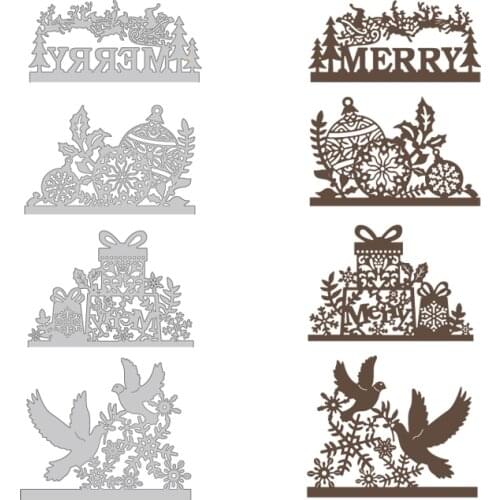 Merry Christmas Tree Metal Cutting Dies Cut Mold DIY Scrapbook Paper Decoration Craft Knife Mould Blade Punch Stencils Dies