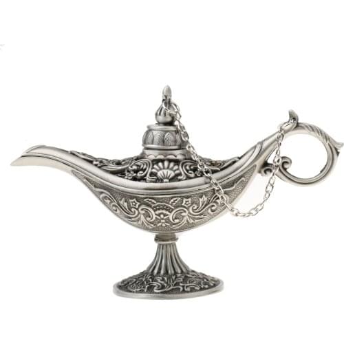 Vintage Alloy Carved Flower Lamp of Jewelry Box Ring Storage Case