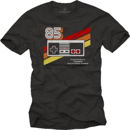 Vintage Gamer Shirt for men printed Old School Game Controller Graphic black S XXXXXL