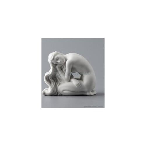 Willoni Ceramic Matt Glazed Naked Girl with Right Knee Birthday Gift Craft Decoration Desktop Exquisite Export Good Statue