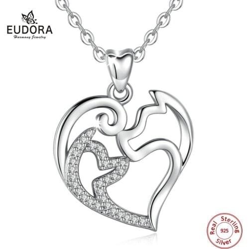 Eudora 925 Sterling Silver Horse Head Necklace Pendant horn horse Necklace Equestrian Jewelry Animal Pendants CYD133