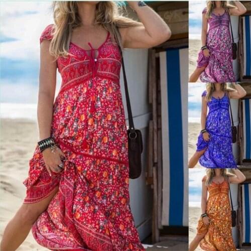 Bohemian Style Dress Long Skirt 2021 New Fashion Print Irregular A-line Skirt Women women clothes vintage