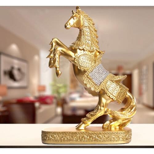 New style golden horse artcraft resin jumping horse 21x9x30cm ornaments,furnishings office desk decoration gift a2389
