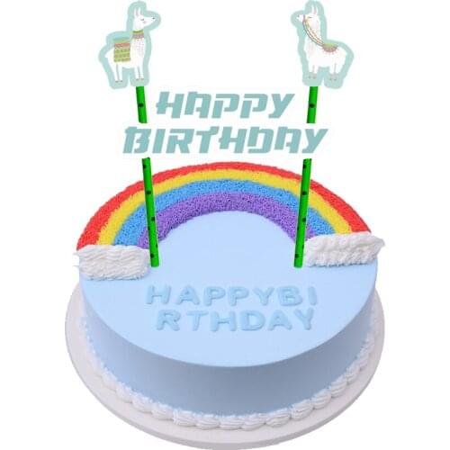 1 Set Cake Topper Decoration For Kids Children Llama Alpaca Theme Birthday Party Baby Shower Baking Cake Accessory Supplies
