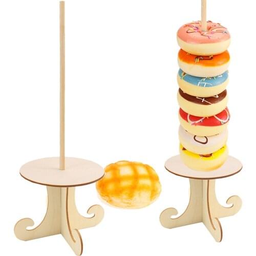 1pcs Wood Donut Stands Donut Holder Detachable Donut Display Stand for Wedding Birthday Party Supplies