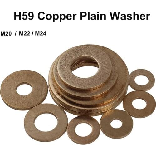 1PC H59 Brass Plain Washer Copper Gaskets M20 M22 M24
