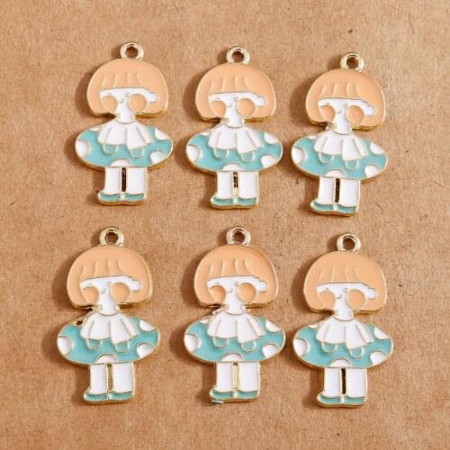 10pcs/lot 16*29mm Enamel Girls Charms Pendants DIY Handmade for Girls Gift Jewelry Makings Accessories