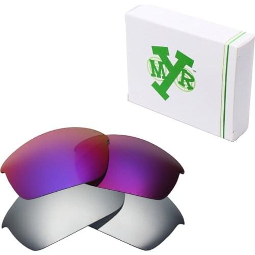 2 Pairs Mryok POLARIZED Replacement Lenses for Oakley Flak Jacket Sunglasses Silver Titanium & Midnight Sun