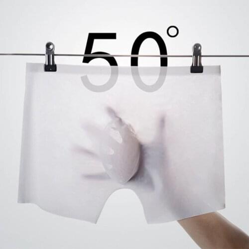 2020 Summer Ice Silk Men Underwear Seamless Transparent Boxer Shorts Ultra Thin Sheer Breathable Comfortable Panties Underpants