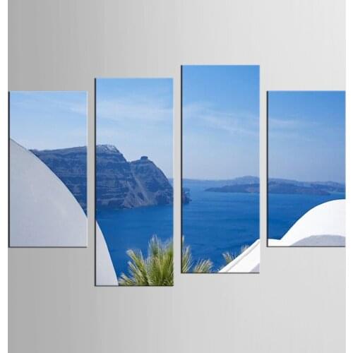 4 Pieces/set Sea Scenery With Beach Wall Art For Wall Decor Home Decoration Picture Paint On Canvas Prints Painting Unframed