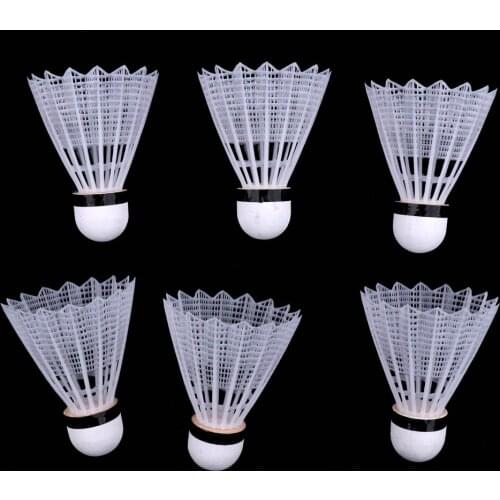 6 Packs Nylon Badminton Shuttlecocks Balls Sport Training Game White