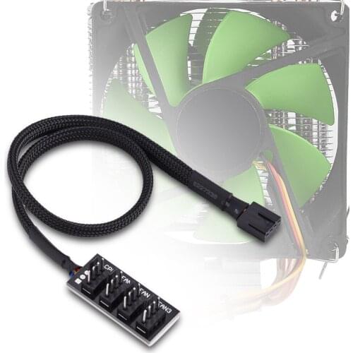 4-Pin Computer CPU Case Fan Power Multi Splitter Connector Cable Adapter 4-Pin Power Cables Support PWM Function