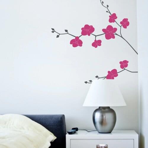 Orchid Flower Wall Decal Nature Vinyl Custom Color Wall Stickers Home Decor Living Room Bedroom Kids Room Decor Wall Tattoo A409