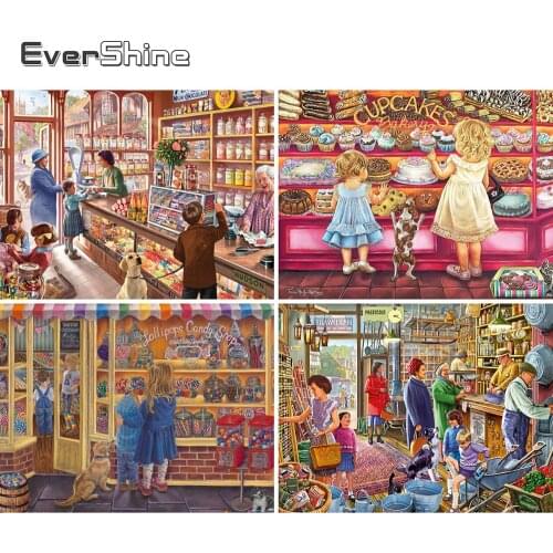 Evershine 5D Diamond Painting Cartoon Diamond Mosaic Scenery Full Set Diamond Embroidery Crystal Art Kits Home Decoration Gift