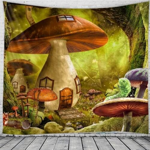 Fantasy Mushroom Decoration Tapestry Gypsy Witchcraft Decoration Wall Tapestry Mandala Wall Decoration Tapestry