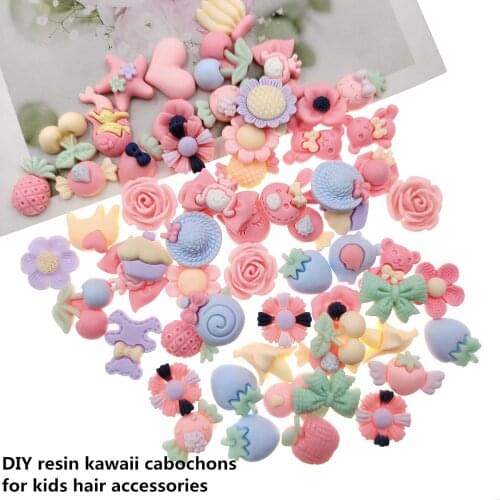 50pcs/lot DIY mix flat back resin items for kids hair clothing accessories resin cabochons accessories