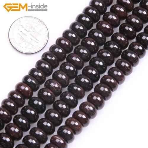 Gem-inside Natural Rondelle Garnet Stone Beads For Jewelry Making 4x8mm 15inches DIY Jewellery