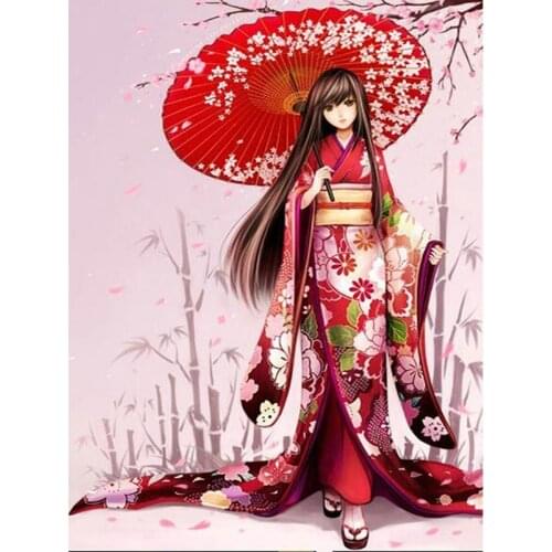 Full Square Drill 5D DIY Diamond Painting "Japanese Classical beauty" 3D Embroidery arts Cross Stitch Mosaic Decor gift WG954