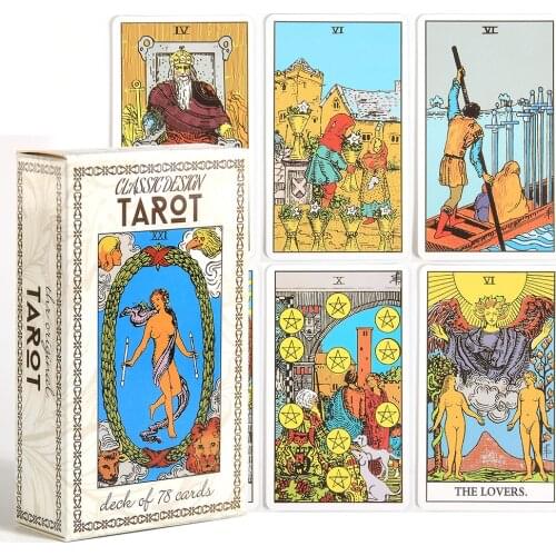 Classic Design Tarot Cards Deck With Guidebook Original Tarot Cards Deck Rider Edward Waite for New Beginner 78 Card Deck Game
