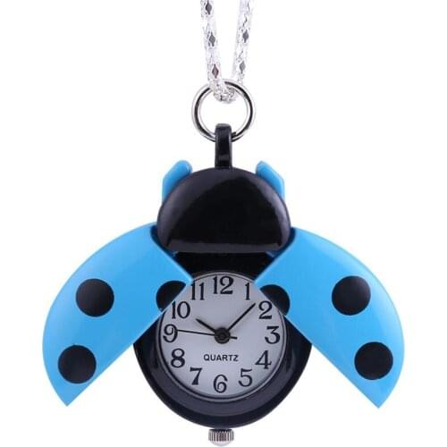 Blue wave point beetle fashion quartz pocket watch accessories clock fashion men and women gift belt necklace
