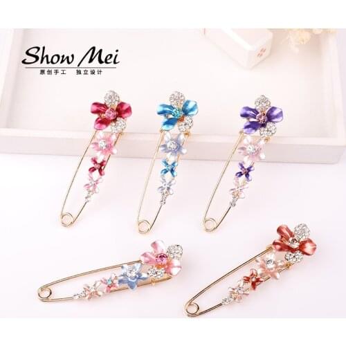 Fashion Large Vintage Female Pins and Brooches for Women Collar Lapel Pins Badge Flower Rhinestone Brooch Jewelry
