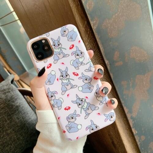 Cute cartoon Bunny rabbit phone case for iphone 12 12Pro Max 11 11pro max X Xs Max XR SE 2020 7 8 Plus soft Silicone Cover case