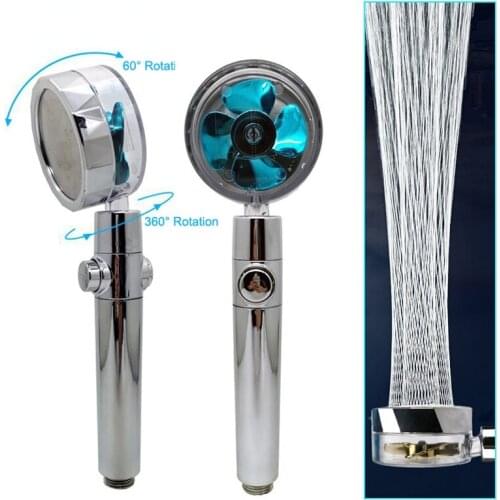 2021 Shower Head Water Saving Flow 360 Degrees Rotating With Small Fan ABS Rain High Pressure spray Nozzle Bathroom Accessories