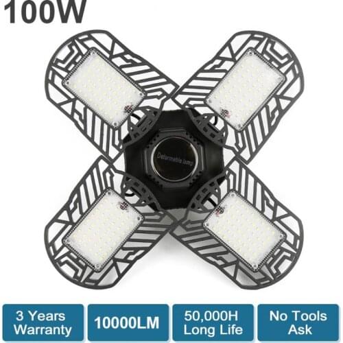 New Super Bright Industrial Lighting 100W E26/E27 192 LED Garage Light 10000LM 85-265V 6000K High Bay Garage Lamp For Workshop