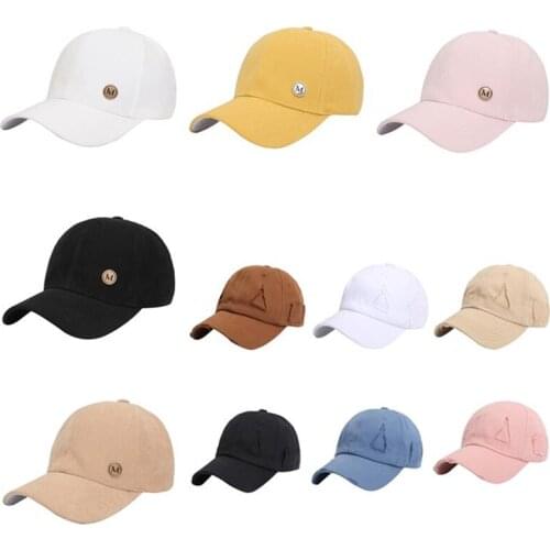 Solid Spring Summer Cap Women Ponytail Baseball Cap Fashion Hats Men Baseball Cap Cotton Outdoor Simple Vintag Visor Casual Cap