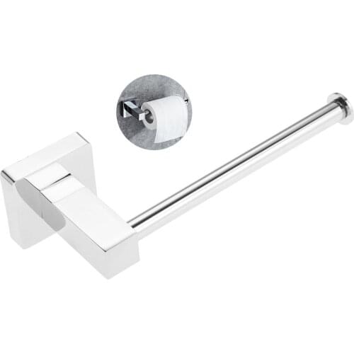 Silver Stainless Steel Wall Mounted Toilet Paper Holder Tissue Hanging Rack Roll Hangers Square Base Bathroom Accessories